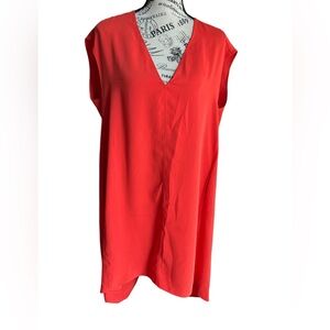 Rachel by Rachel Roy high low orange red shift dress Sz M